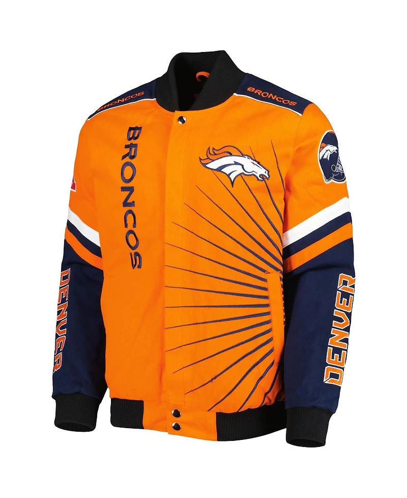 Men's G-iii Sports by Carl Banks Orange Denver Broncos Extreme Redzone Full-Snap Varsity Jacket