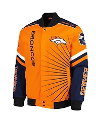 Men's G-iii Sports by Carl Banks Orange Denver Broncos Extreme Redzone Full-Snap Varsity Jacket