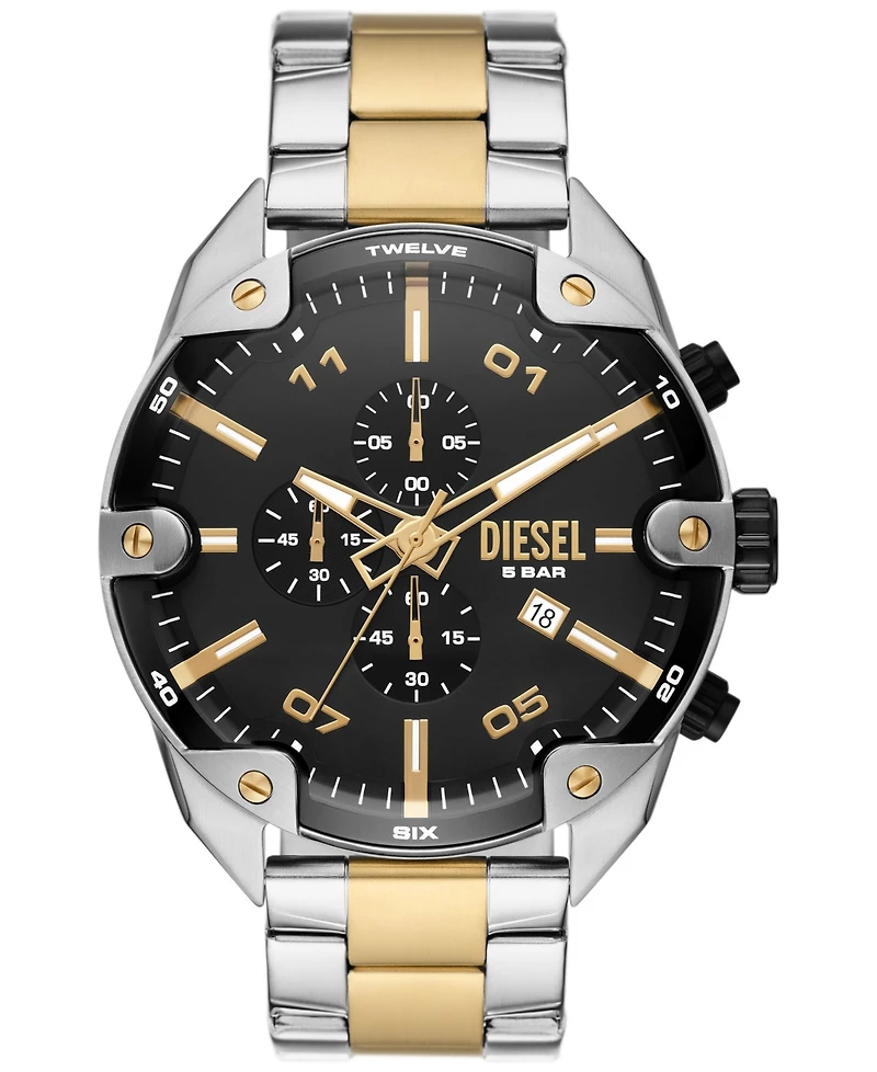 Diesel Men's Spiked Chronograph Two-Tone Stainless Steel Watch 49mm