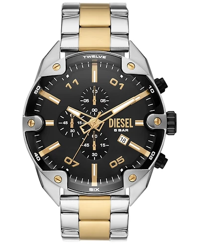 Diesel Men's Spiked Chronograph Two-Tone Stainless Steel Watch 49mm