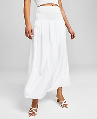 And Now This Women's Smocked Waist Maxi Skirt