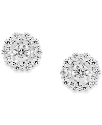 Diamond Halo Stud Earrings (1/2 ct. t.w.) in 14k White Gold