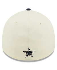 Men's New Era Cream, Navy Dallas Cowboys 2022 Sideline 39THIRTY 2-Tone Flex Hat