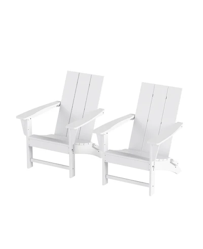 Modern Outdoor Folding Adirondack Chair (Set of 2)