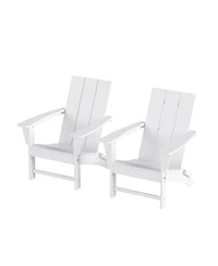 Modern Outdoor Folding Adirondack Chair (Set of 2)