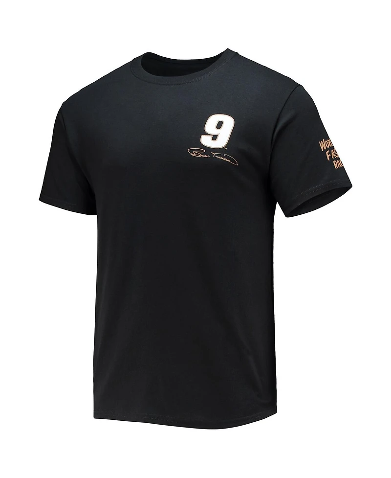Men's Checkered Flag Sports Black Bill Elliott Legends 3-Spot T-shirt