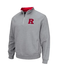 Men's Colosseum Heathered Gray Rutgers Scarlet Knights Tortugas Team Logo Quarter-Zip Jacket