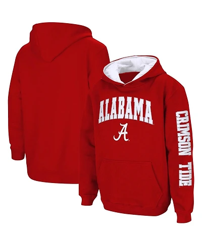 Youth Boys Colosseum Crimson Alabama Tide 2-Hit Team Pullover Hoodie