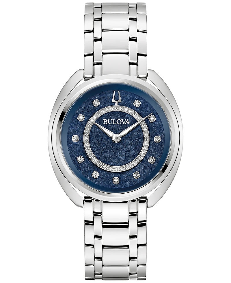 Bulova Women's Duality Diamond (1/8 ct. t.w.) Stainless Steel Bracelet Watch Box Set 34mm