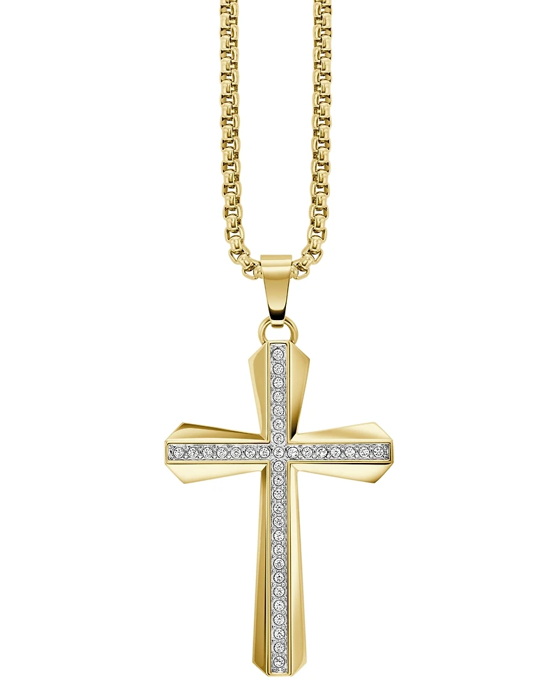 Bulova Men's Crystal Gold-Tone Stainless Steel Bracelet Watch 40mm & Necklace Box Set