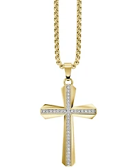 Bulova Men's Crystal Gold-Tone Stainless Steel Bracelet Watch 40mm & Necklace Box Set