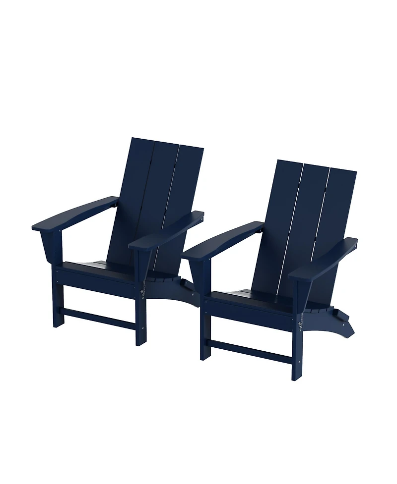 Modern Outdoor Folding Adirondack Chair (Set of 2)