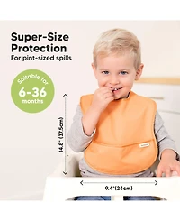 KeaBabies 3-Pack Waterproof Baby Bibs for Eating, Lightweight, Mess Proof Toddler with Food Catcher