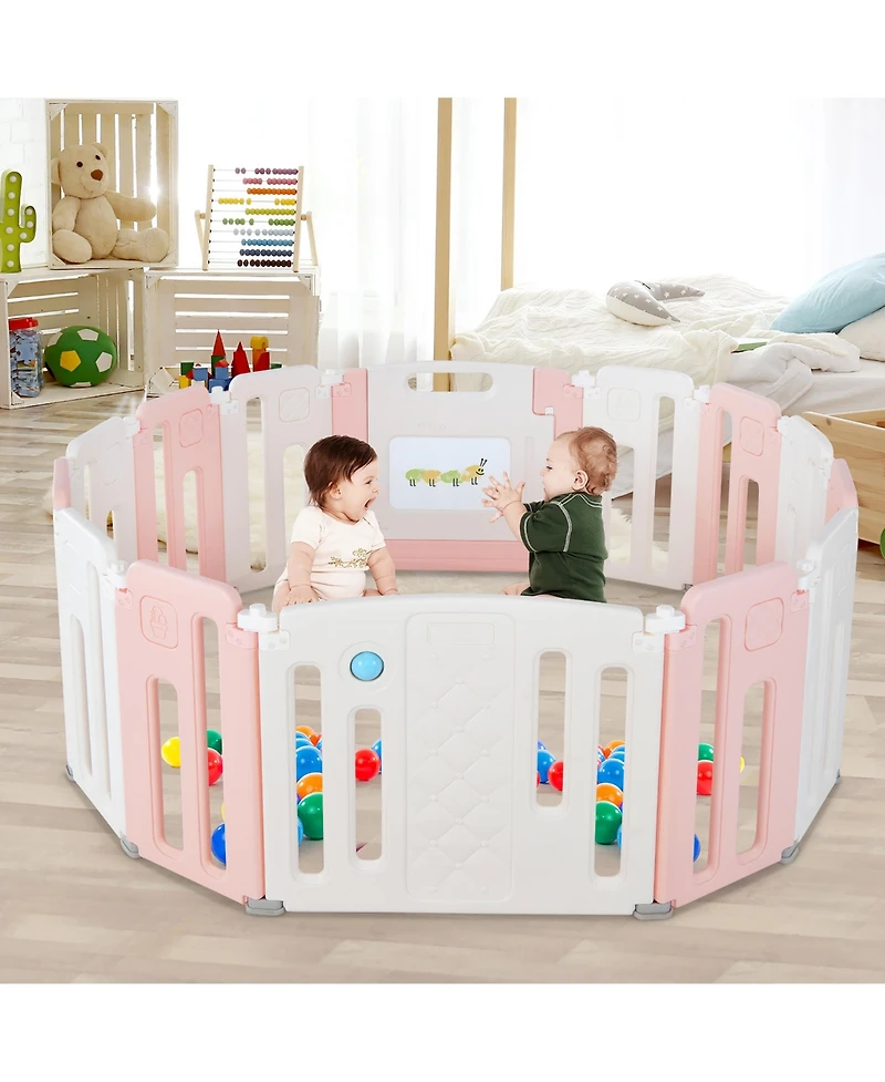 Costway Baby 14 Panels Safety Playpen Safety Activity