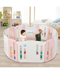 Costway Baby 14 Panels Safety Playpen Safety Activity