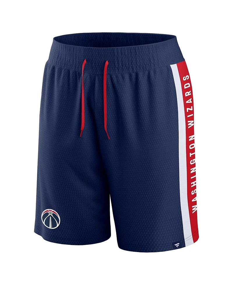 Men's Fanatics Navy Washington Wizards Referee Iconic Mesh Shorts