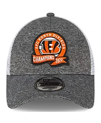 Men's New Era Heather Gray Cincinnati Bengals 2022 Afc North Division Champions Locker Room 9FORTY Adjustable Hat