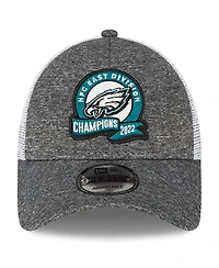 Men's New Era Heather Gray Philadelphia Eagles 2022 Nfc East Division Champions Locker Room 9FORTY Adjustable Hat