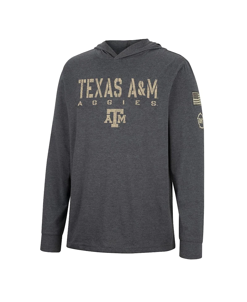 Men's Colosseum Charcoal Texas A&M Aggies Team Oht Military-Inspired Appreciation Hoodie Long Sleeve T-shirt