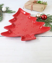 Euro Ceramica Winterfest Tree Platter