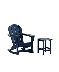 WestinTrends 2-Piece Set Outdoor Adirondack Rocking Chair with Side Table