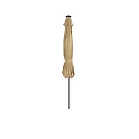 9 ft. Patio Solar Power Led lights Market Umbrella with Bronze Round Base
