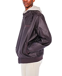 Men's Big & Tall Faux Leather Iconic Racer Jacket