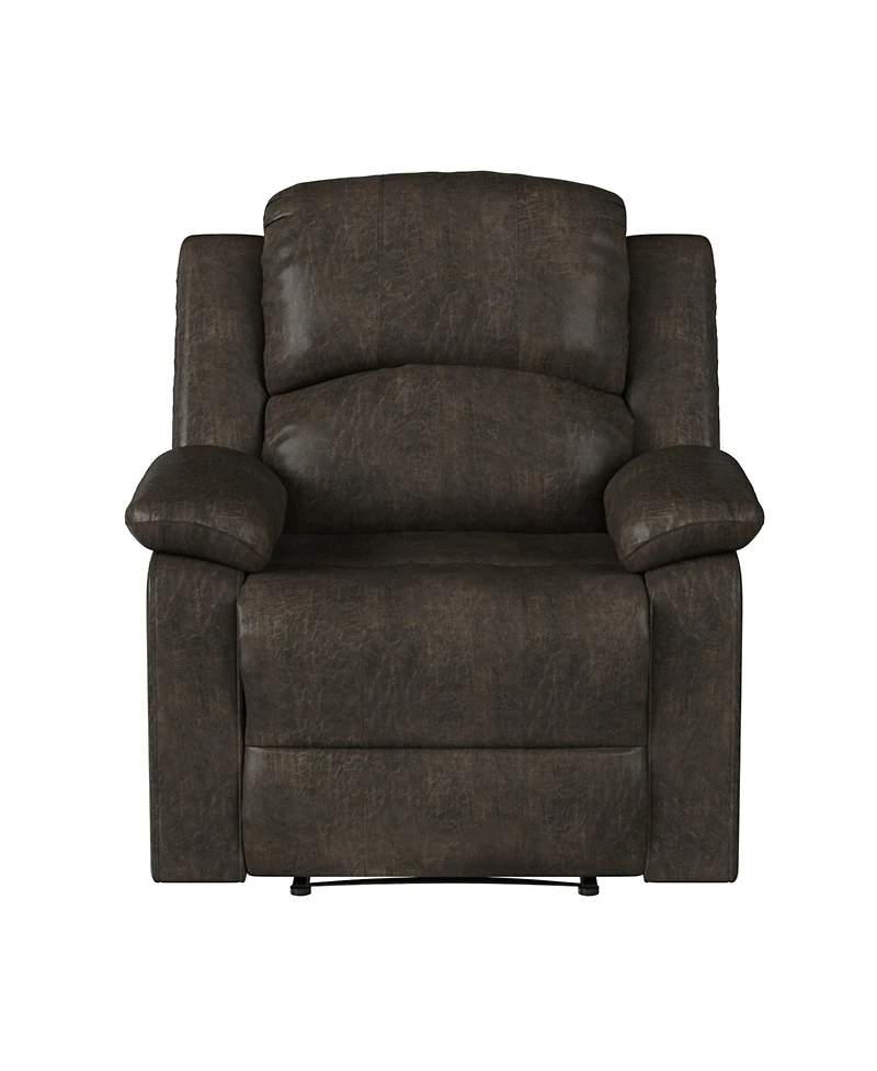 Relax A Lounger 34.75" Steel Dayton Faux Suede Manual Recliner