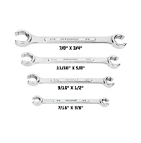 Powerbuilt 4 Piece Sae Flare Nut Wrench Set