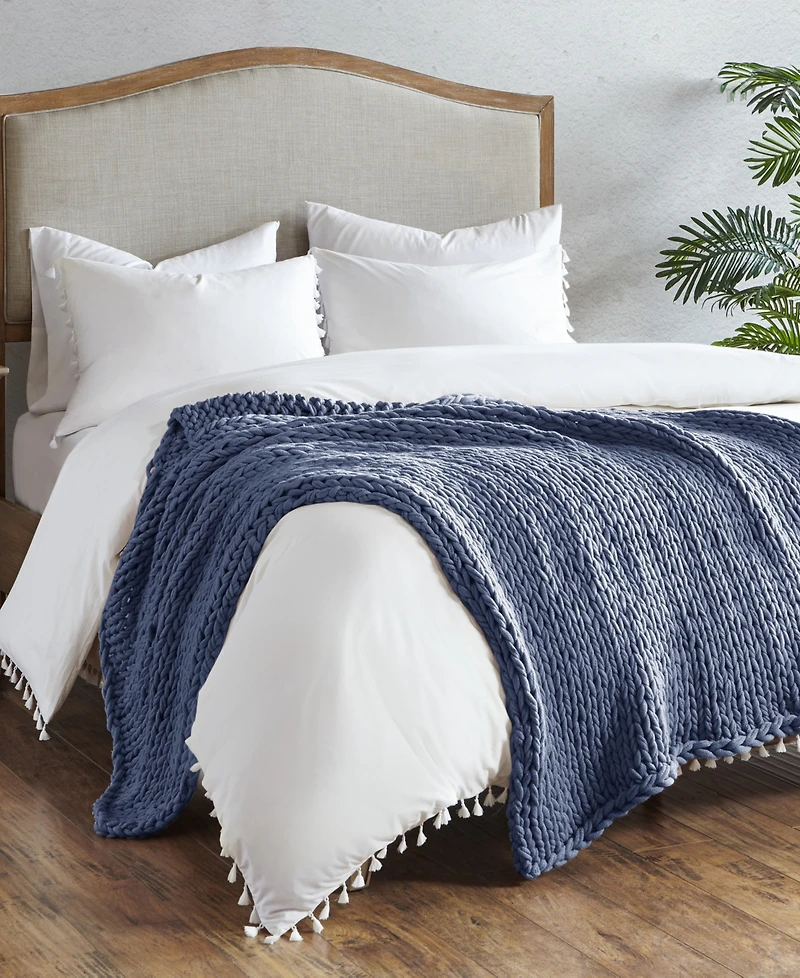 Madison Park Chunky-Knit Handmade Throw, 50" x 60"