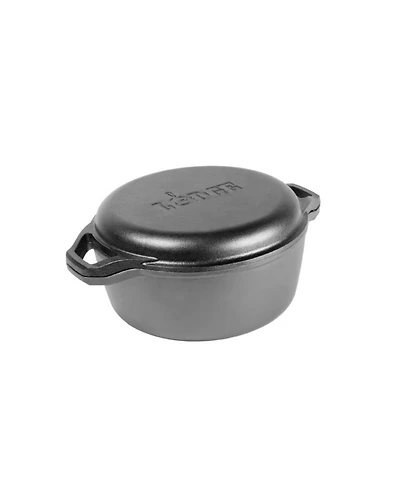 Lodge Cast Iron Chef Collection 6 Quart Chef Style Double Dutch Oven Cookware