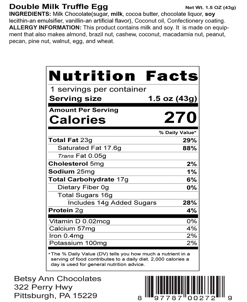 Betsy Ann Chocolates Chocolate Easter Egg Assortment Set, 12 Piece