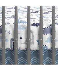 Bedtime Originals Roar Blue/Gray/White Dinosaur Baby Fitted Crib Sheet