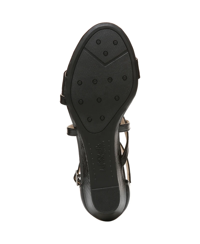 LifeStride Women's Yolanda Strappy Wedge Dress Sandals