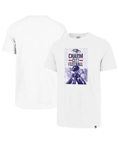 Men's '47 Brand White Baltimore Ravens Charm City Football T-shirt