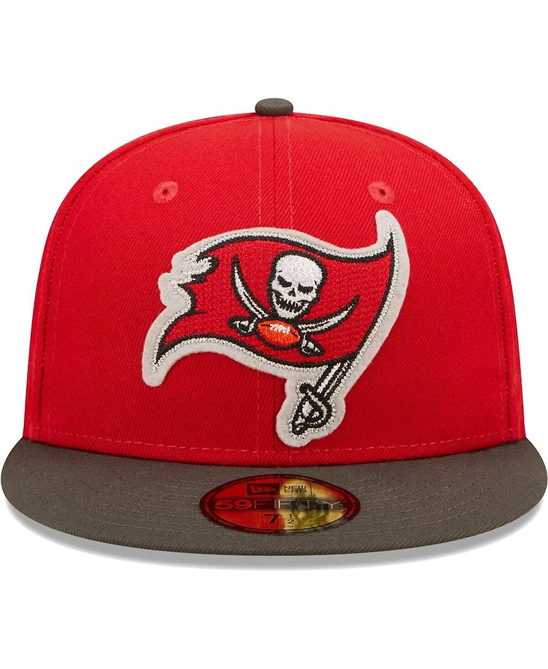 Men's New Era Red, Pewter Tampa Bay Buccaneers Super Bowl Lv Letterman 59Fifty Fitted Hat