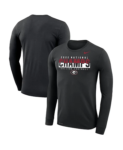Men's Nike Black Georgia Bulldogs College Football Playoff 2022 National Champions Legend Performance Long Sleeve T-shirt