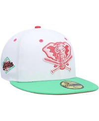Men's New Era White, Green Oakland Athletics Alternate Logo Watermelon Lolli 59Fifty Fitted Hat