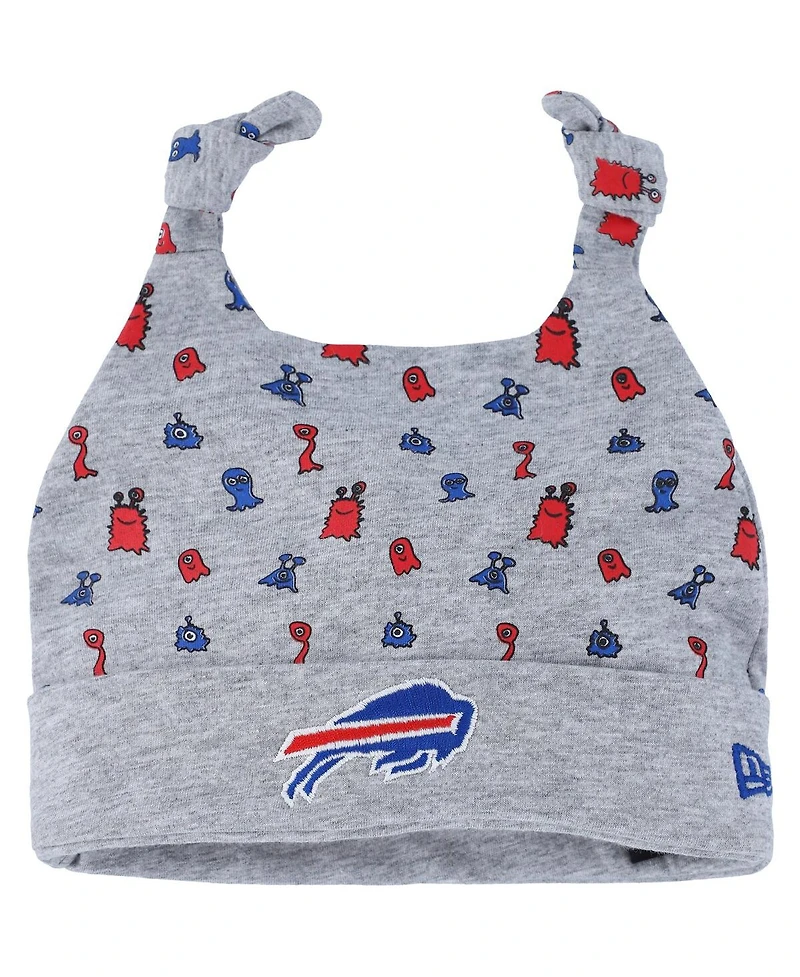 Infant Boys and Girls New Era Heather Gray Buffalo Bills Critter Cuffed Knit Hat
