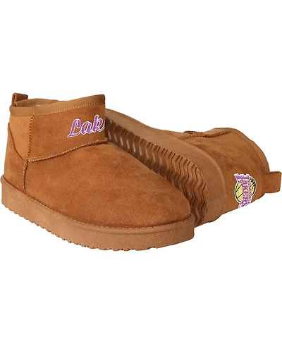 Women's Foco Brown Los Angeles Lakers Team Logo Fuzzy Fan Boots