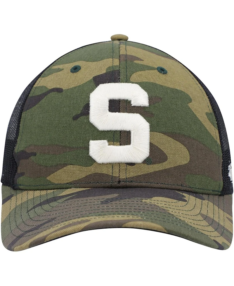 Men's '47 Brand Camo, Black Michigan State Spartans Team Logo Trucker Snapback Hat