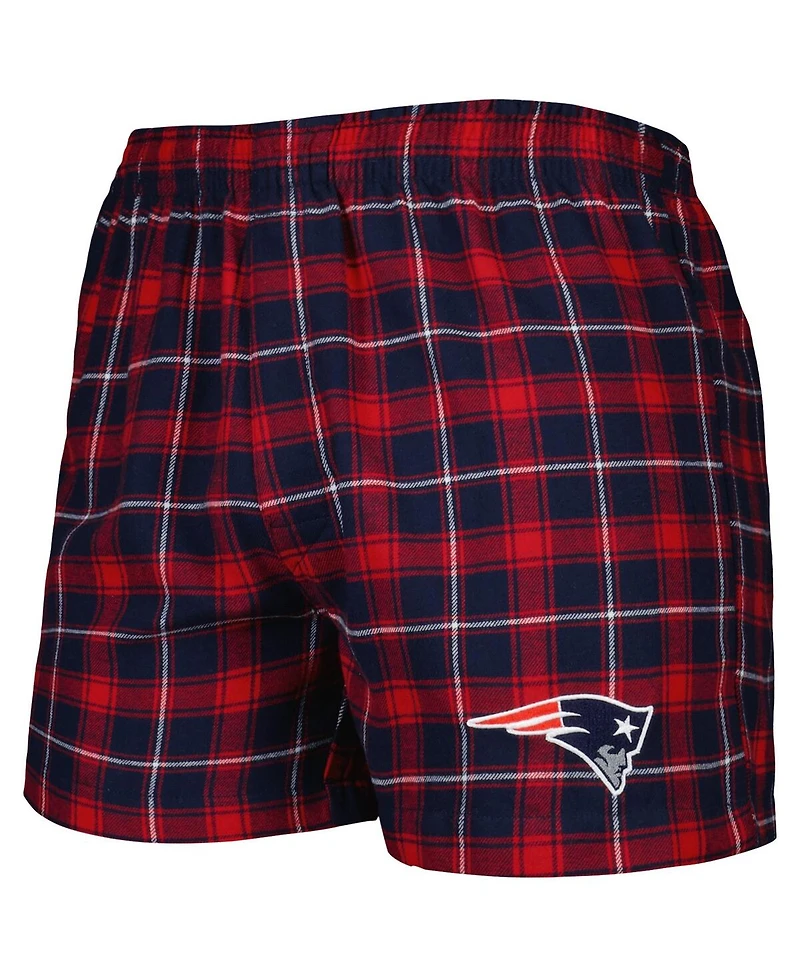 Men's Concepts Sport Navy and Red New England Patriots Ledger Flannel Boxers