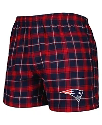 Men's Concepts Sport Navy and Red New England Patriots Ledger Flannel Boxers