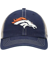 Men's '47 Brand Navy, Natural Denver Broncos Trawler Trucker Clean Up Snapback Hat