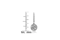 Sterling Silver Cubic Zirconia Dangle Hook Earrings