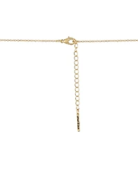 Unwritten 14k Gold Plated Cubic Zirconia and Crystal Evil Eye on a Lolite and Aquamarine Beaded Chain Necklace