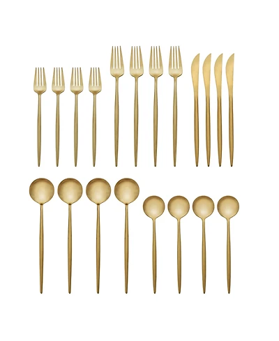 Skandia Hampton Forge Zephyr Satin Gold 20-pc Flatware Set, Service for 4