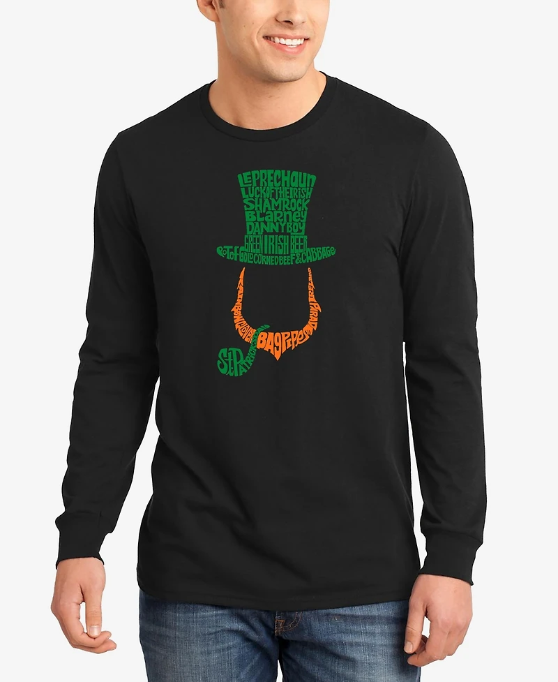 La Pop Art Men's Leprechaun Word Long Sleeve T-shirt