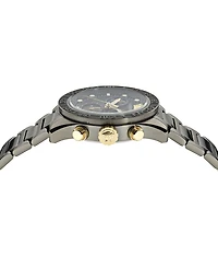 Versace Men's Swiss Chronograph Greca Dome Gunmetal Ion Plated Bracelet Watch 43mm