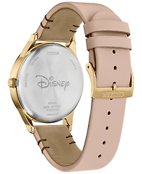 Citizen Eco-Drive Women's Disney Mickey Mouse Beige Leather Strap Watch 40mm